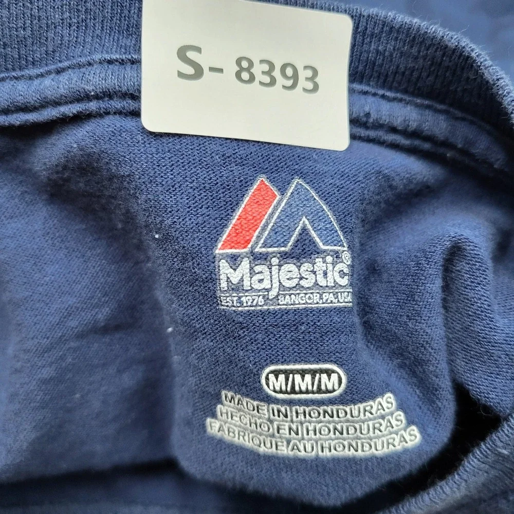 New England Patriots Men Shirt M Navy Majestic‎ Logo Long Sleeve